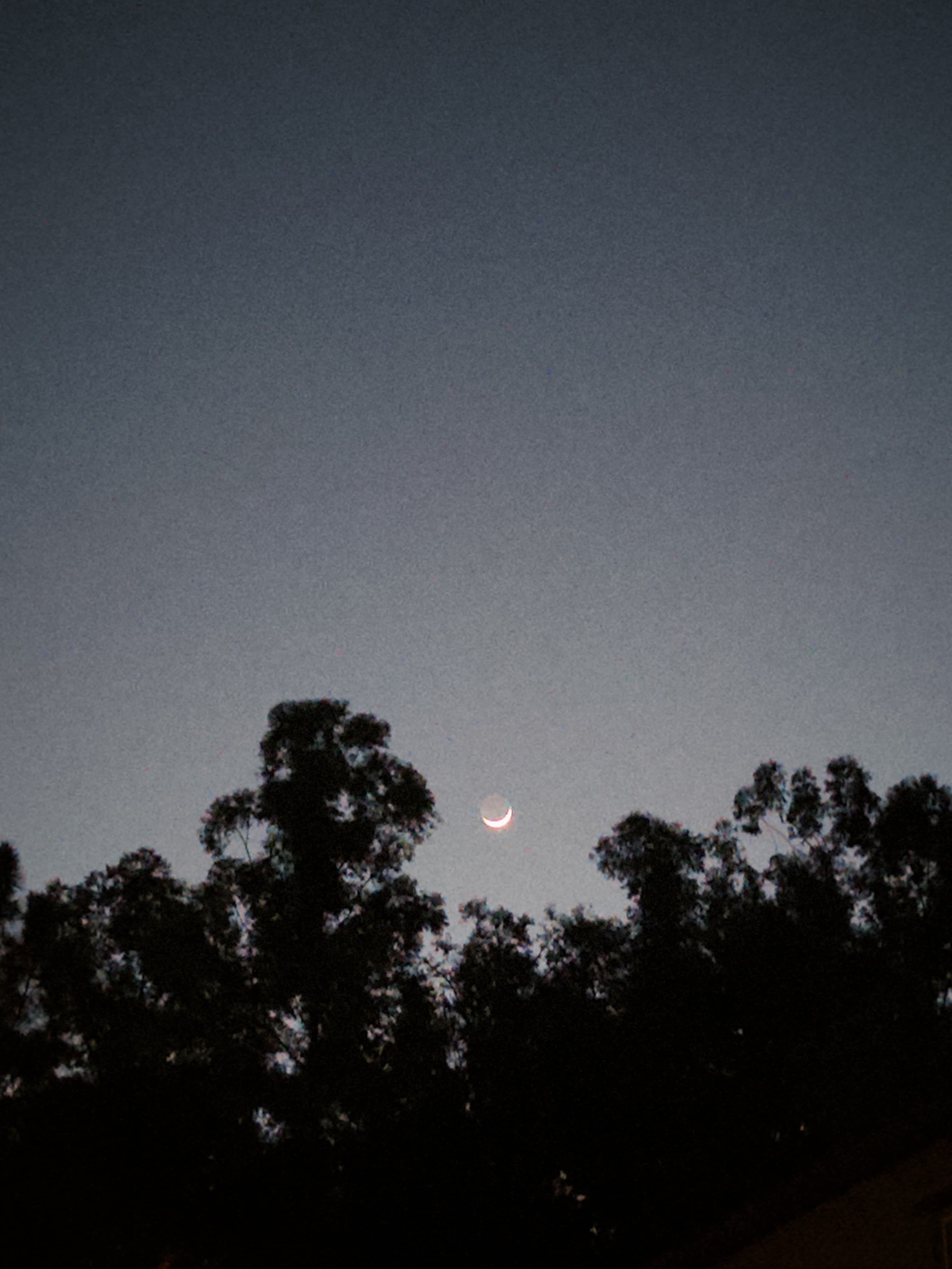 The moon slowly fading away